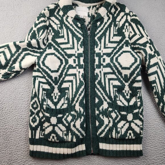 American Eagle HEAVY Full Zip Jacket Cardigan Sweater Sz Large Cabincore Argyle - Picture 4 of 14